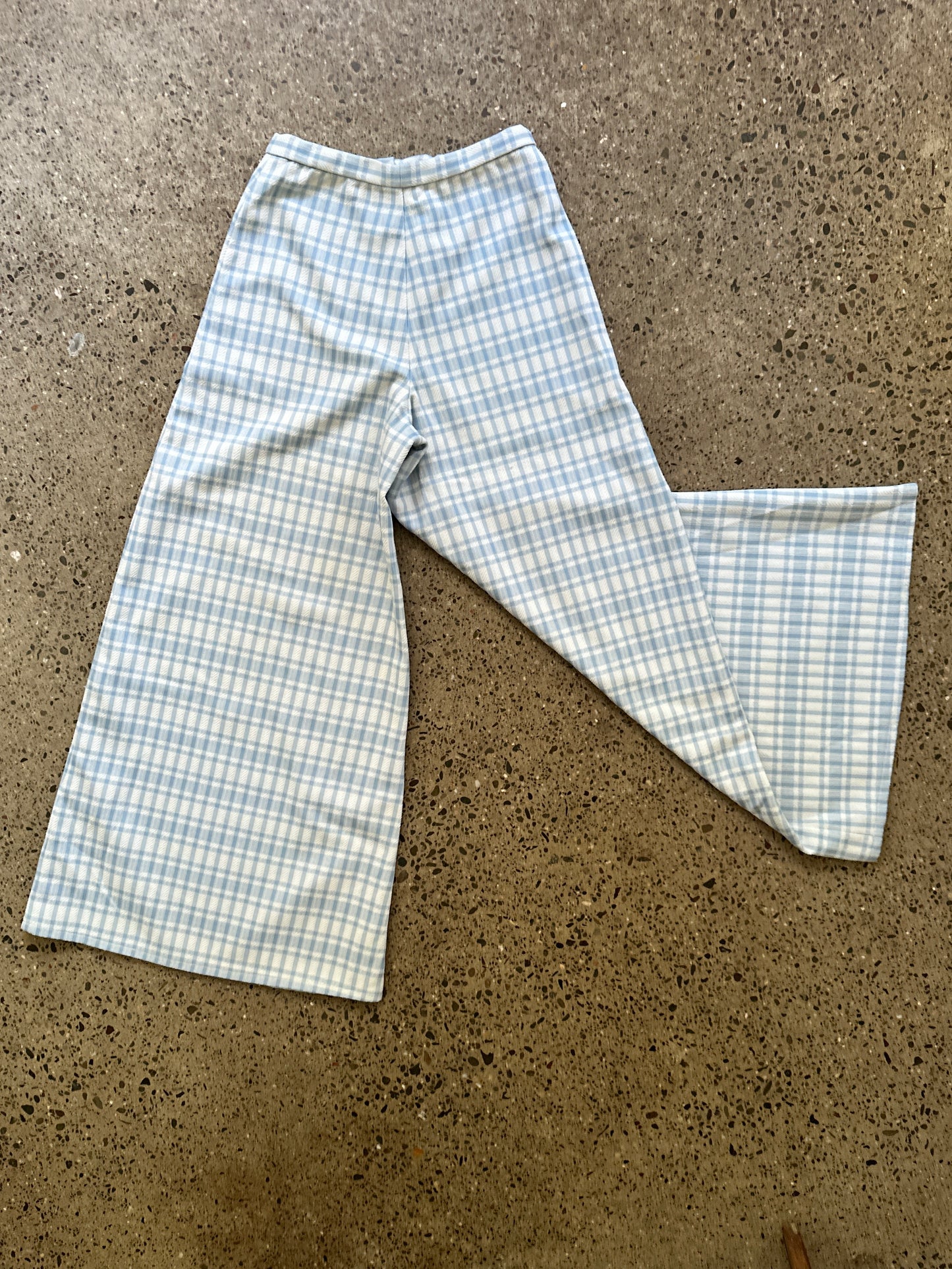 High Waisted Wide Leg Gingham Pants
