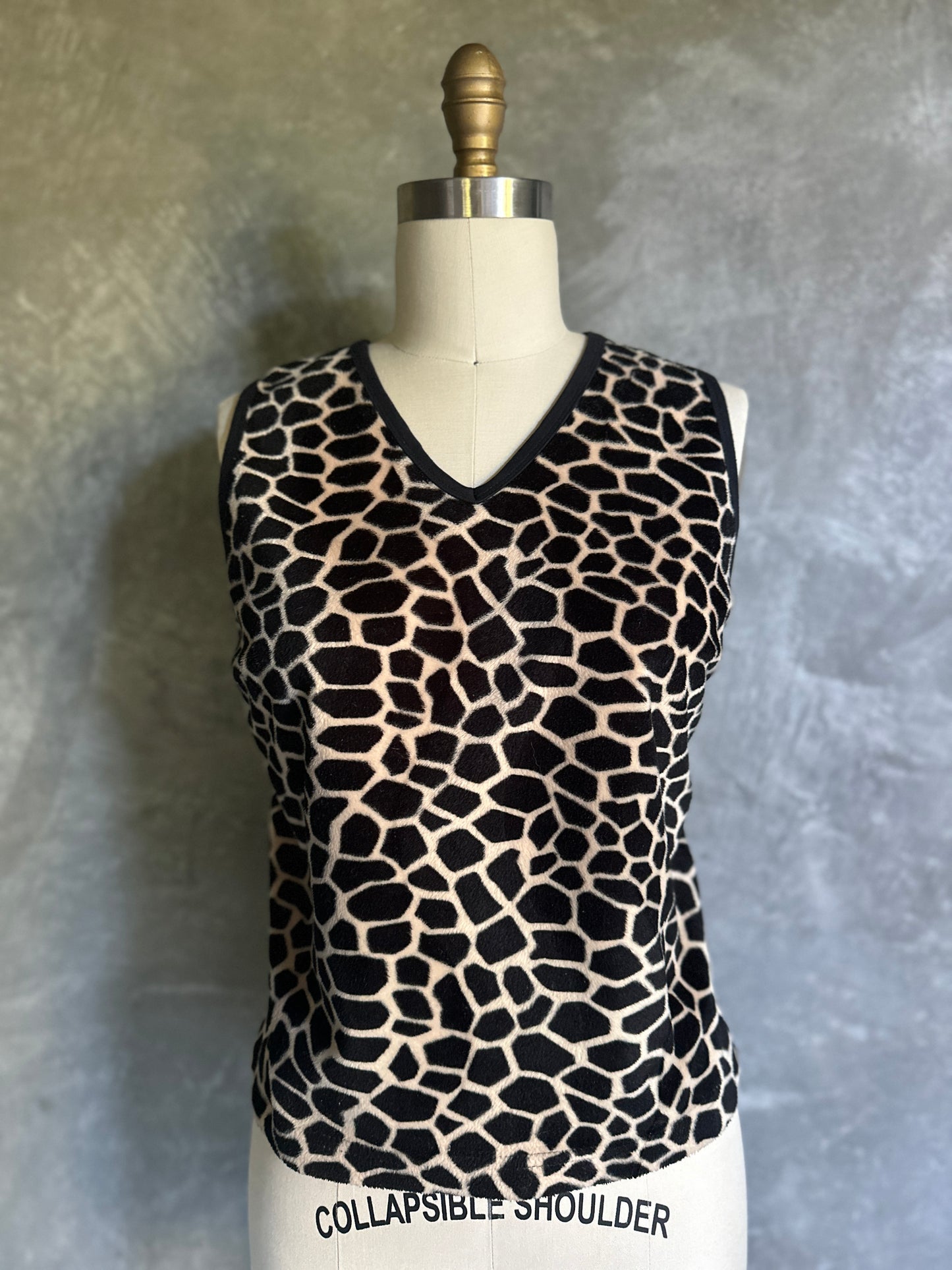 Giraffe Print Fleece Vest