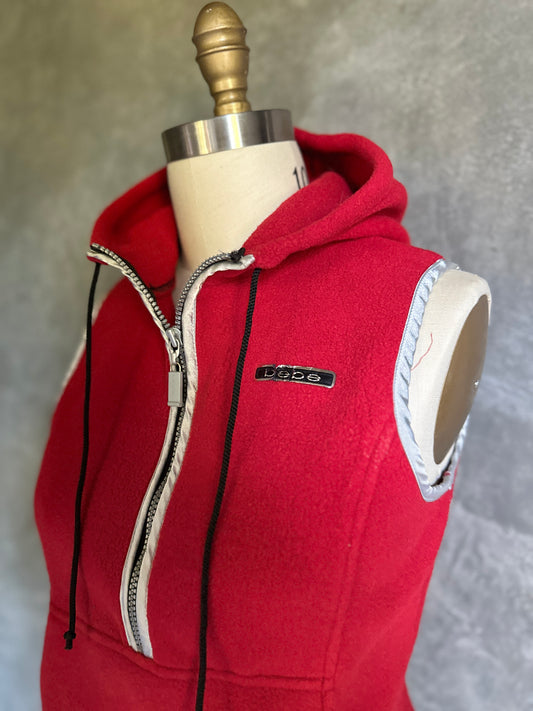 Red Bebe Zip Up Fleece Vest