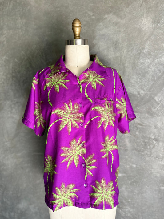 Vibrant Magenta Hawaiian Shirt