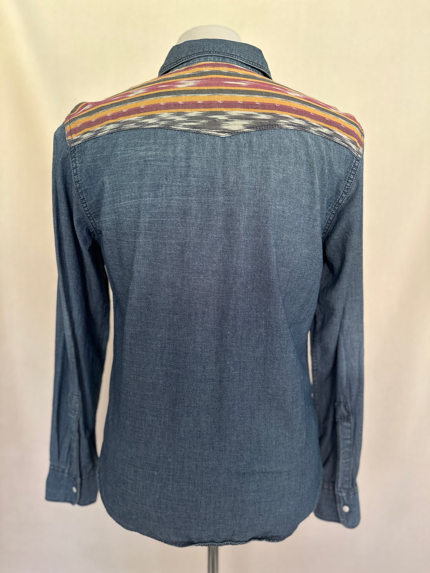 Arizona Jeans Denim Ikat Western Shirt