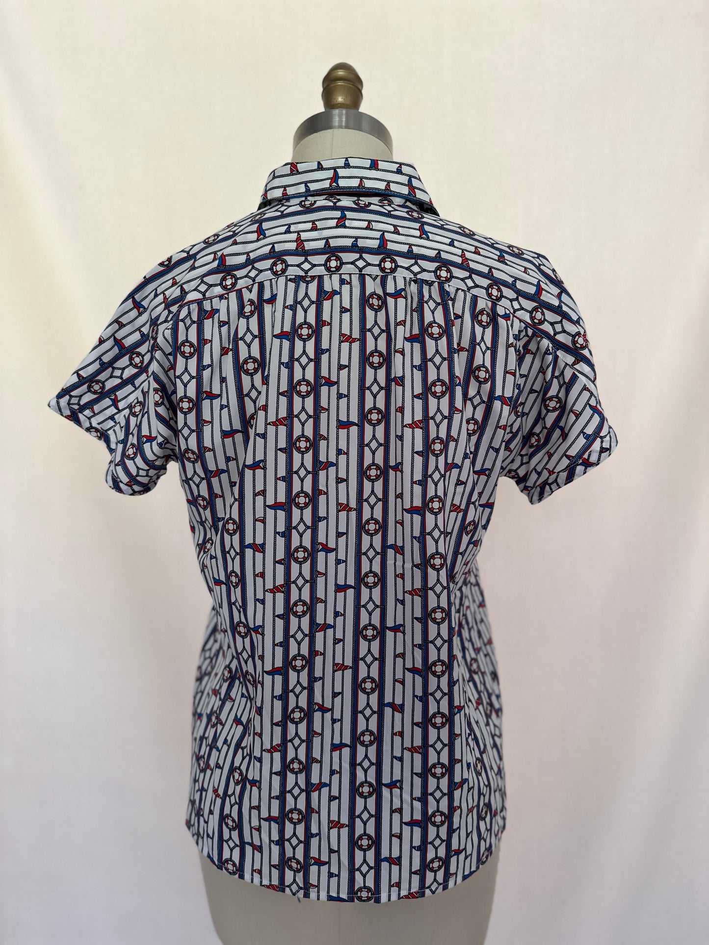 Nautical Stripe Short Sleeve Blouse
