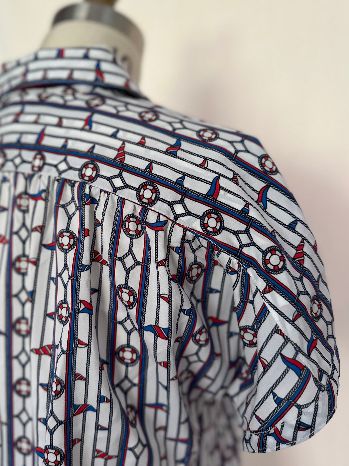 Nautical Stripe Short Sleeve Blouse
