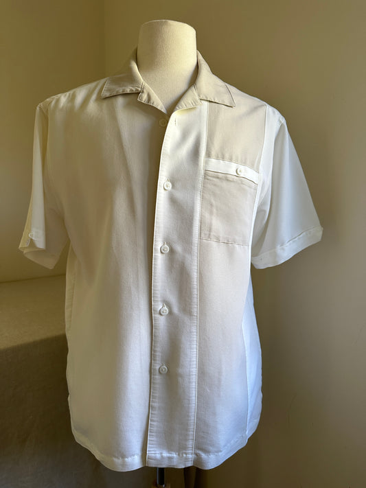 Cream Short Sleeve Leisure Shirt