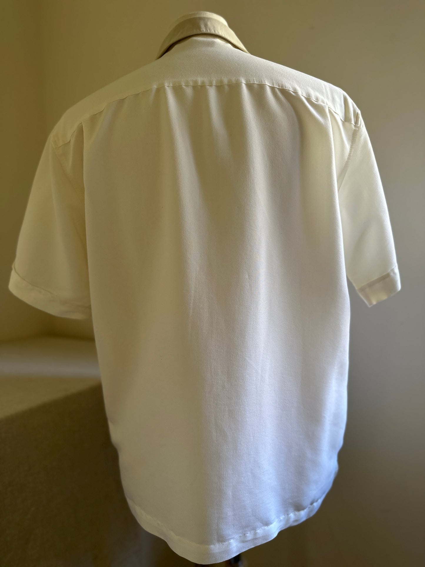 Cream Short Sleeve Leisure Shirt
