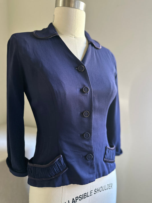 Navy Button Up Jacket