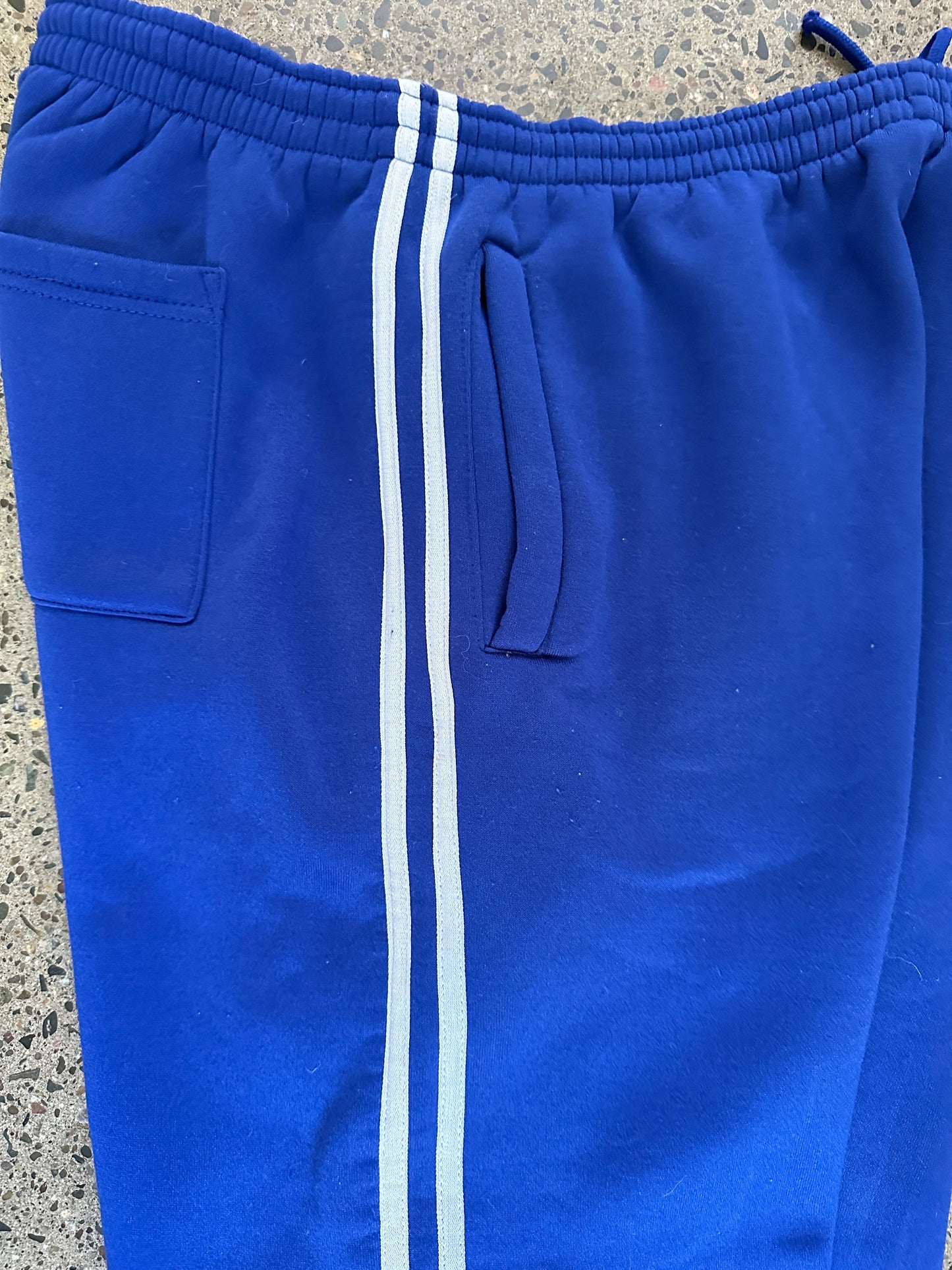 Royal Blue and White Stripes Sweatpants