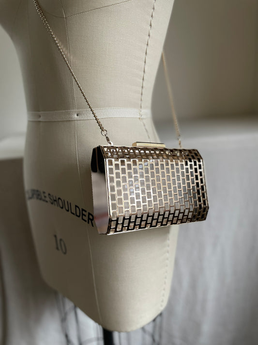 Gold Metal Geometric Purse