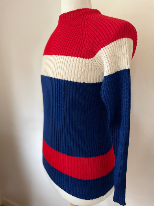 Sears Tri-Couleur Wool Ski Sweater