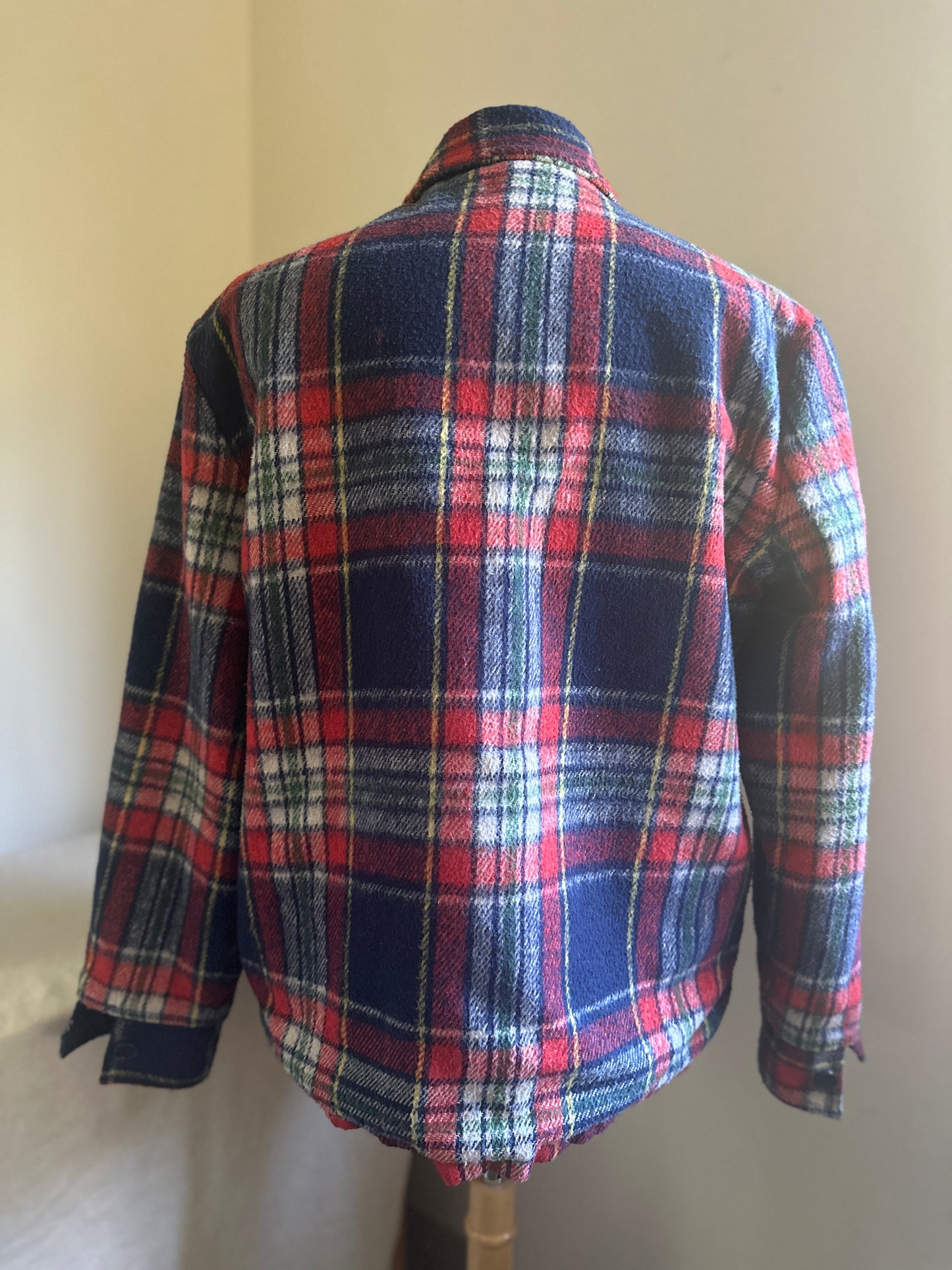 Zayre Blue & Red Plaid Wool Lined Jacket