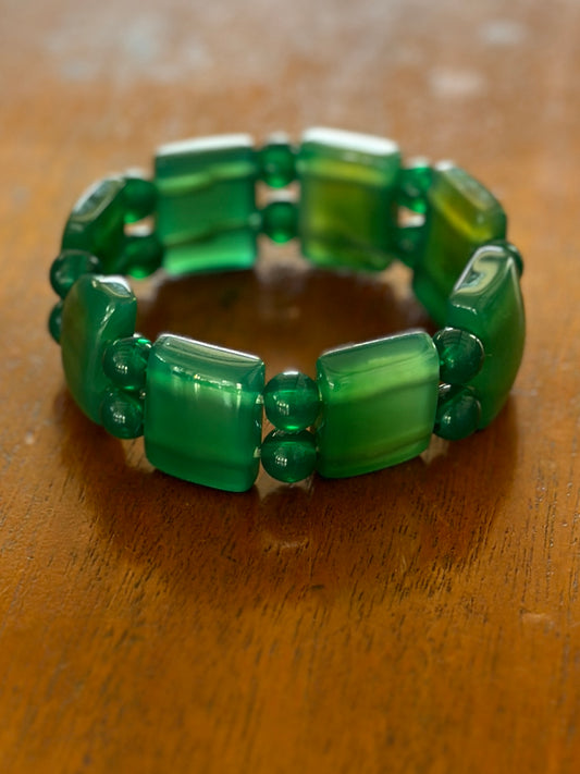 Jade Green Stretch Bracelet