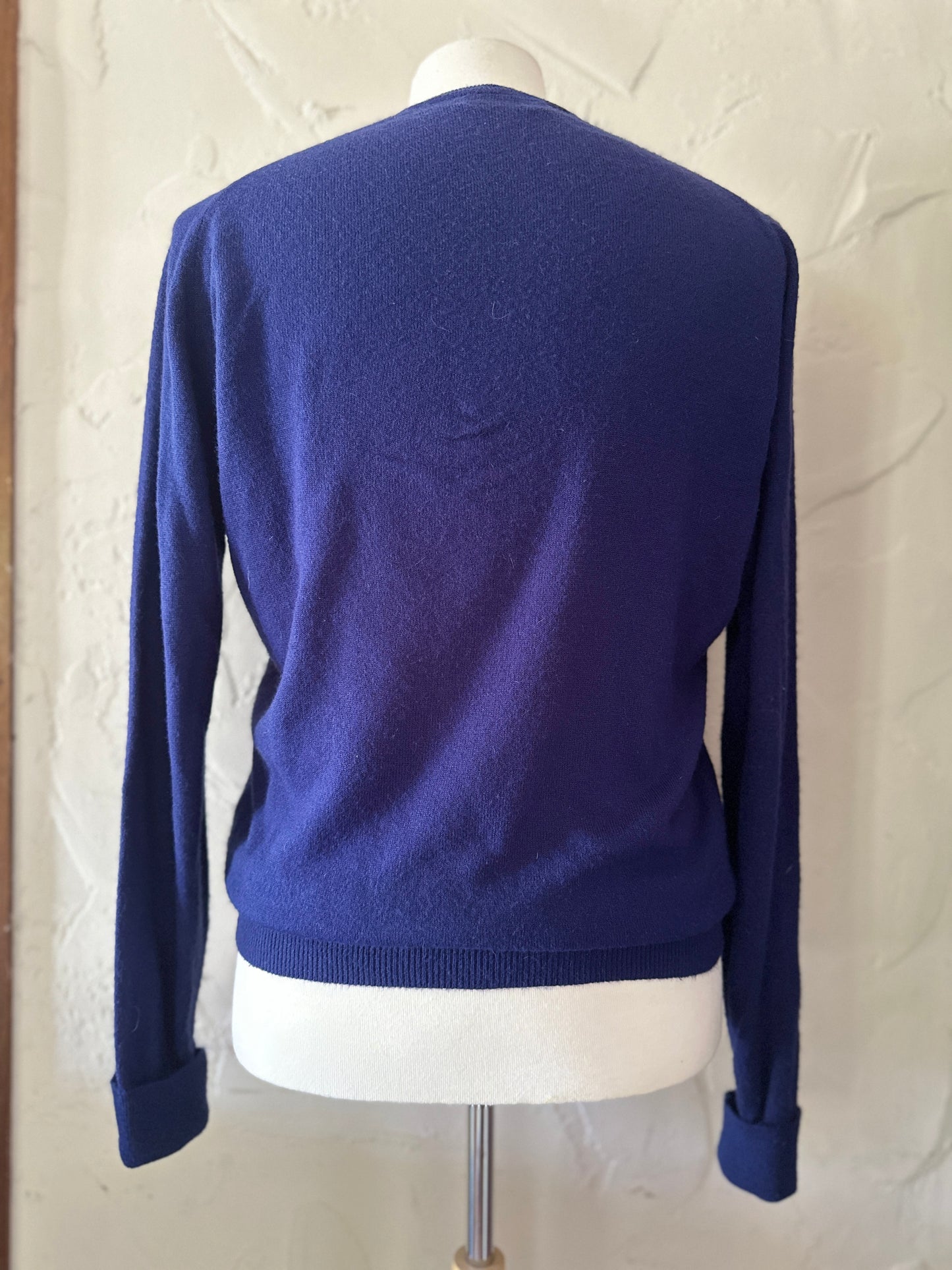 Navy Izod Lacoste V-Neck Sweater
