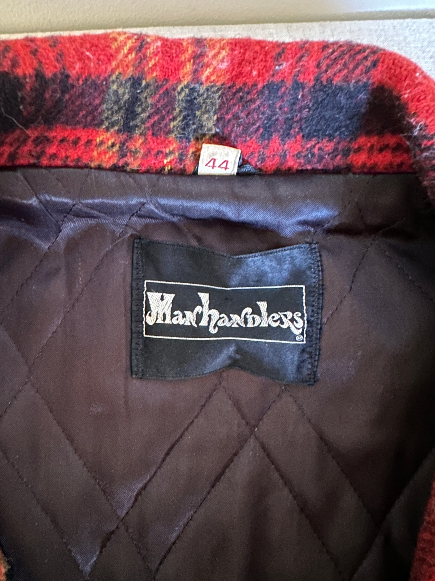 Manhandlers Wool Plaid Button Up Jacket