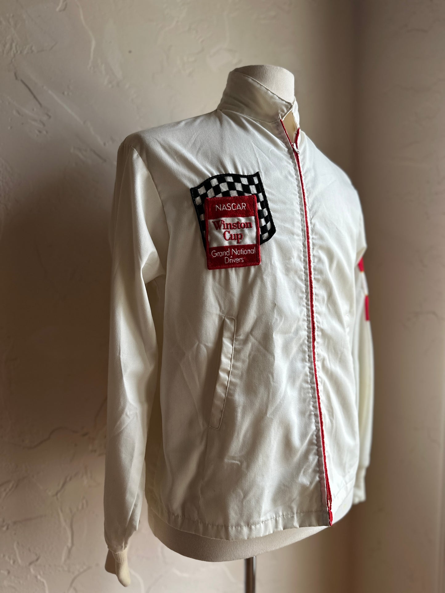 Nascar Winston Cup White Zip Up Jacket
