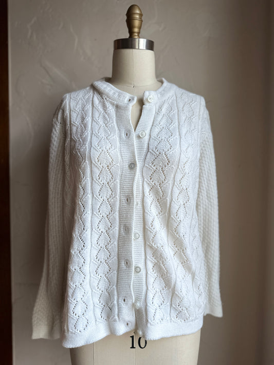White Eyelet Sweater