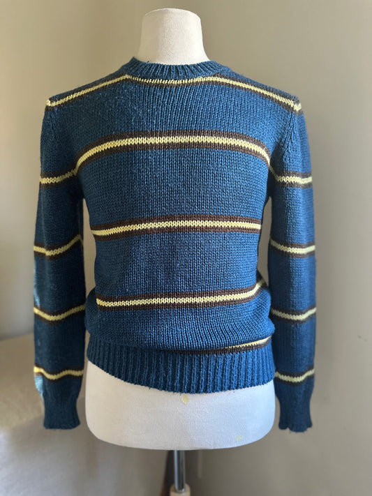 Dayton's Boundary Waters Blue and Yellow Striped Sweater