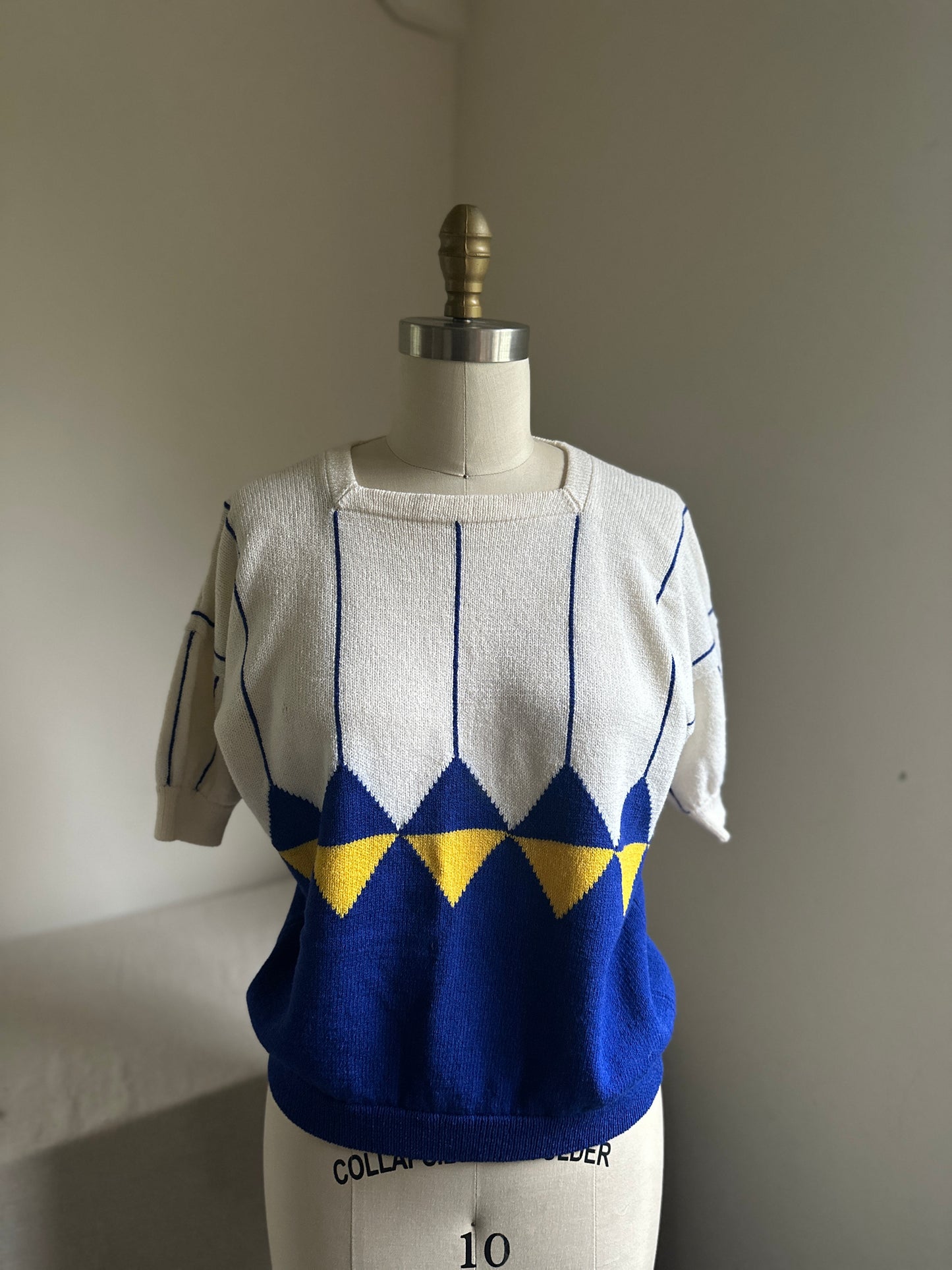 Okene St. John Short Sleeve Geometric Sweater