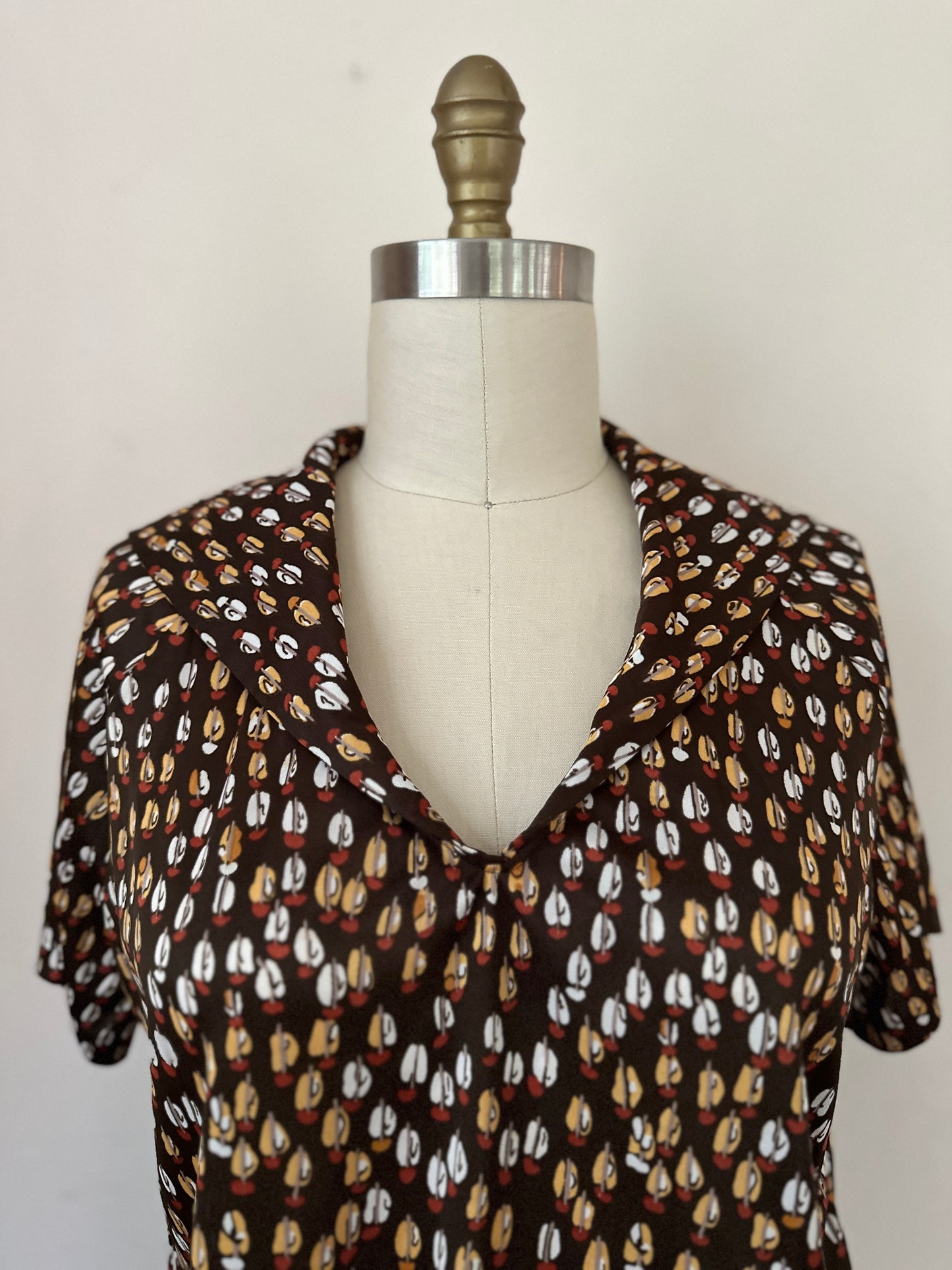 Rejoice! Chocolate Brown Wide Collared Leisure Shirt