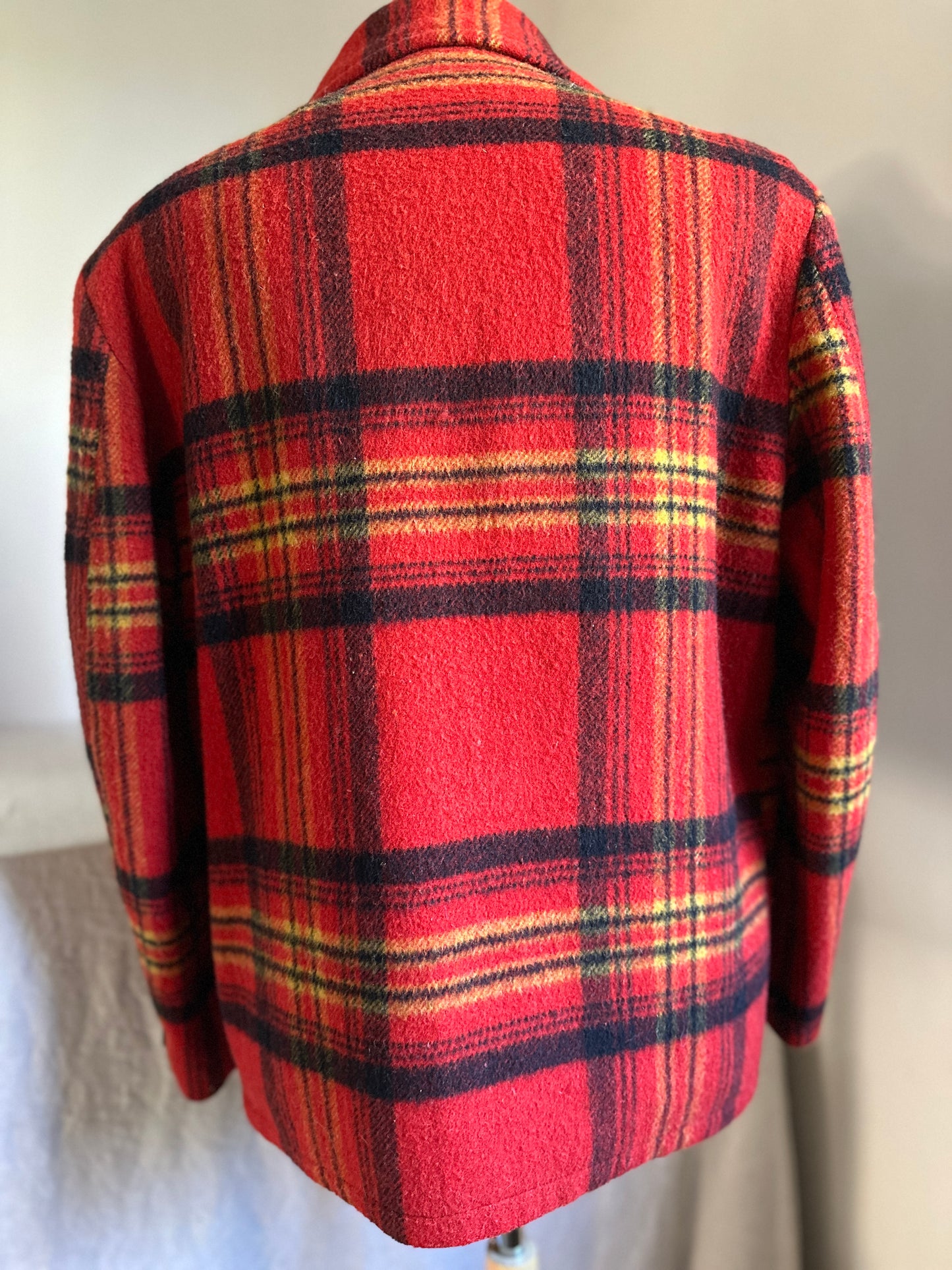Manhandlers Wool Plaid Button Up Jacket