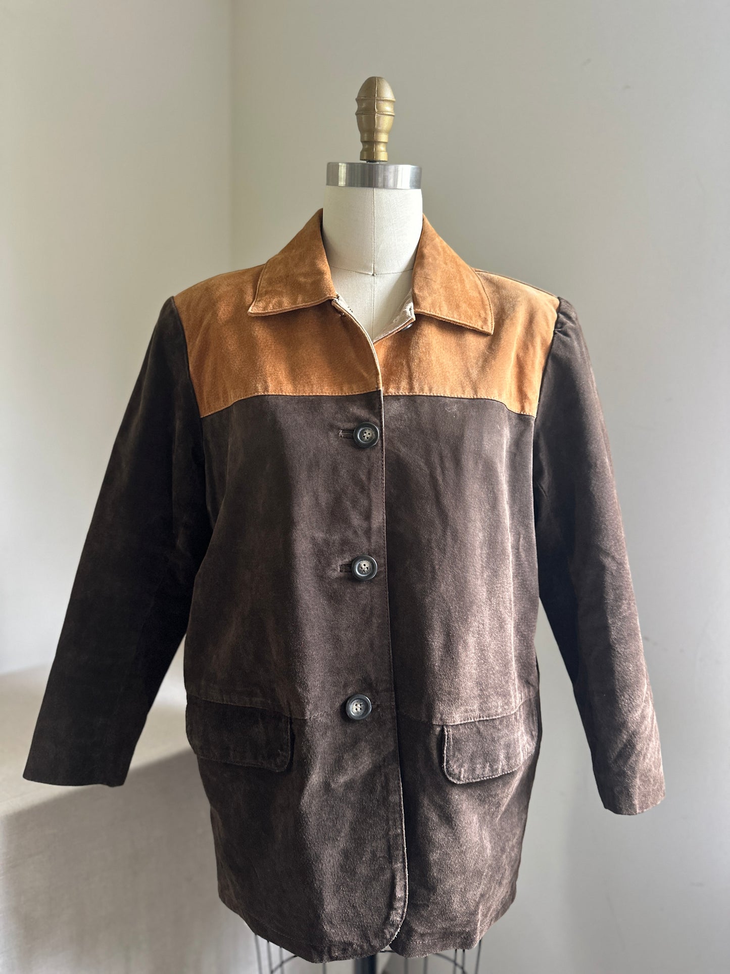 Michael Mims/Kathy Cole2-Tone Button Up Leather Jacket