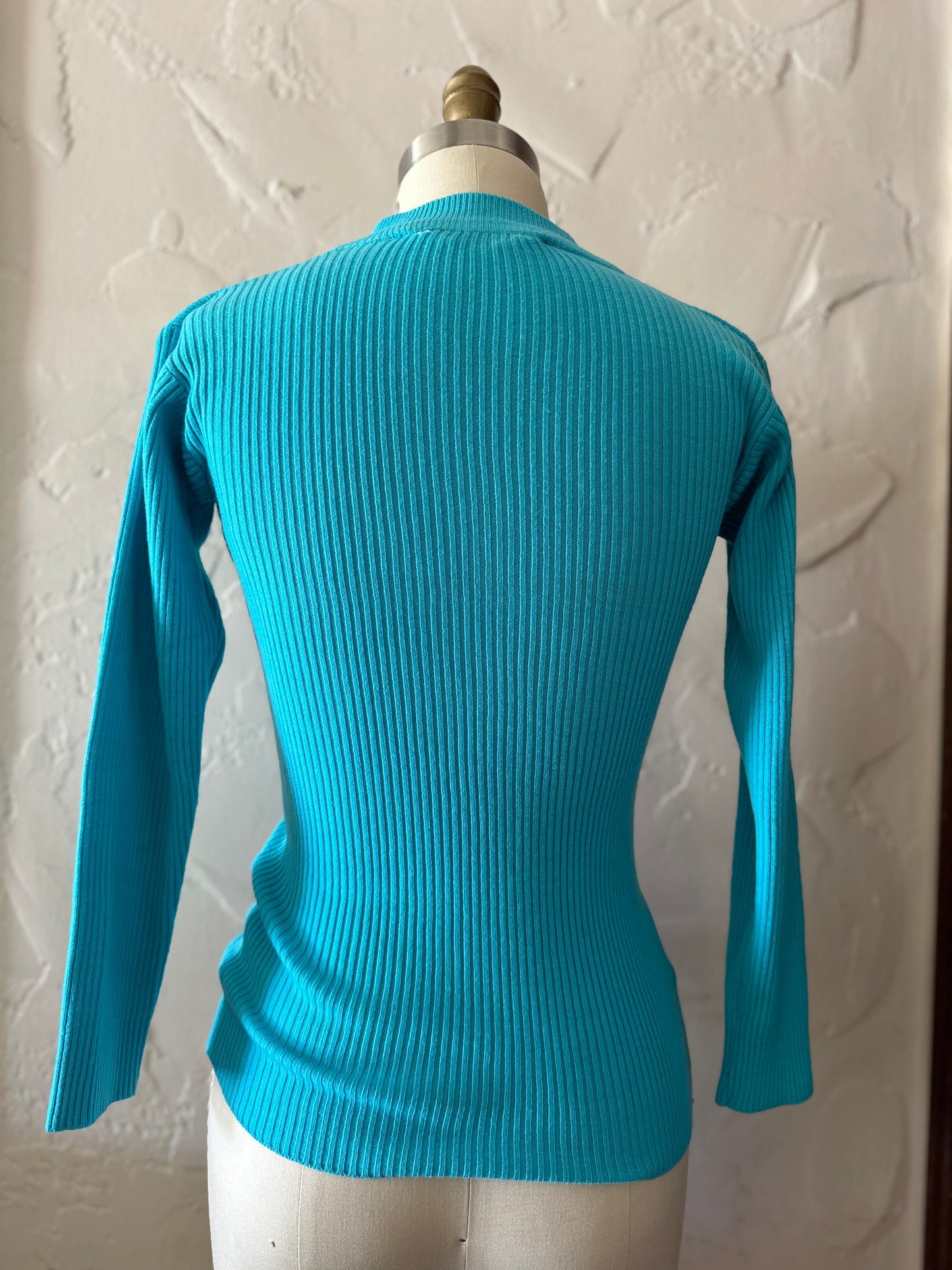 Turquoise Henley with Buttons