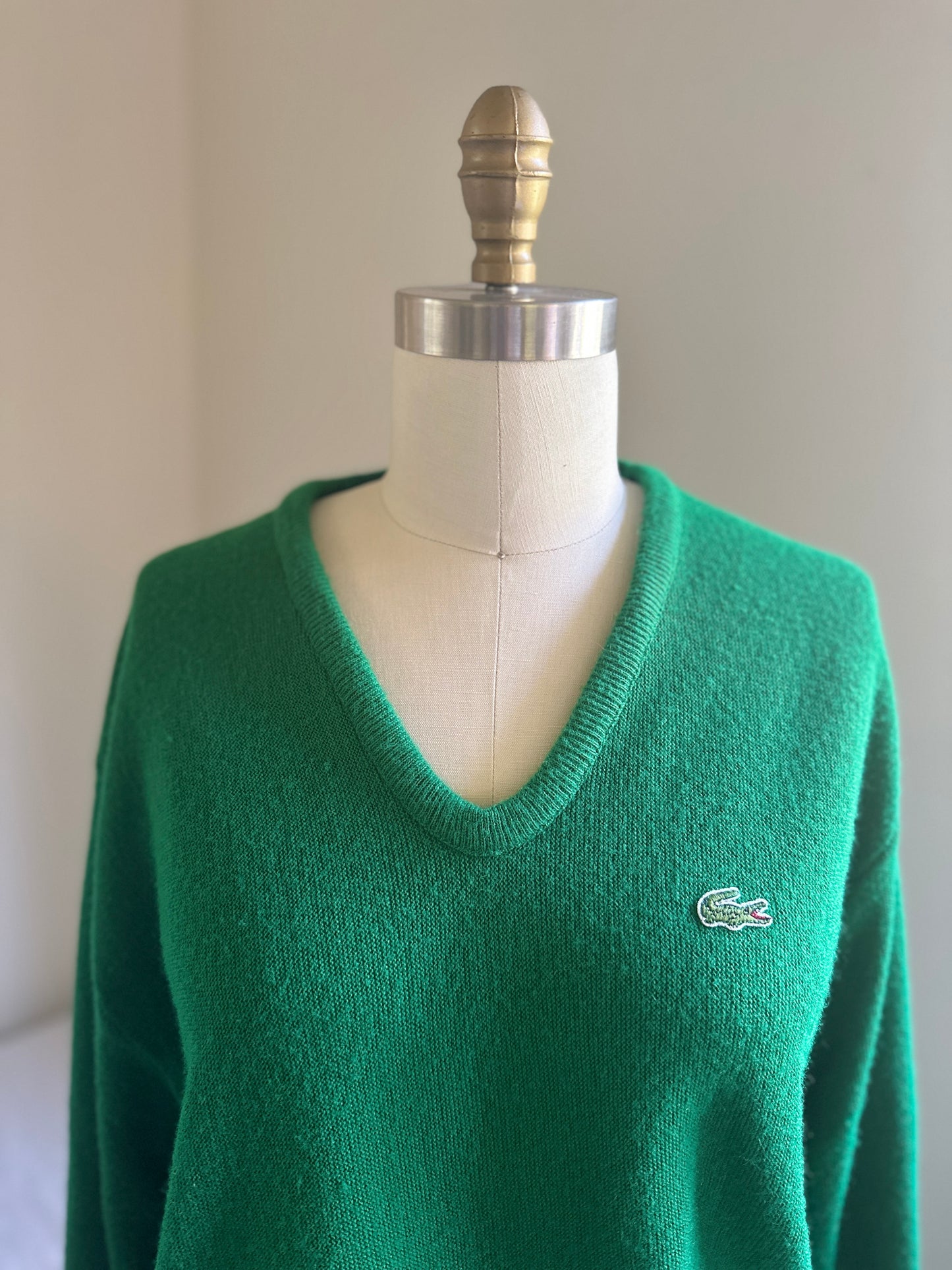 Izod Lacoste Apple Green V-Neck Sweater