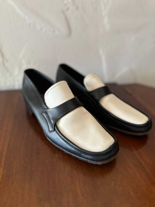 Continentals by Bally of Switzerland Black and White Loafer