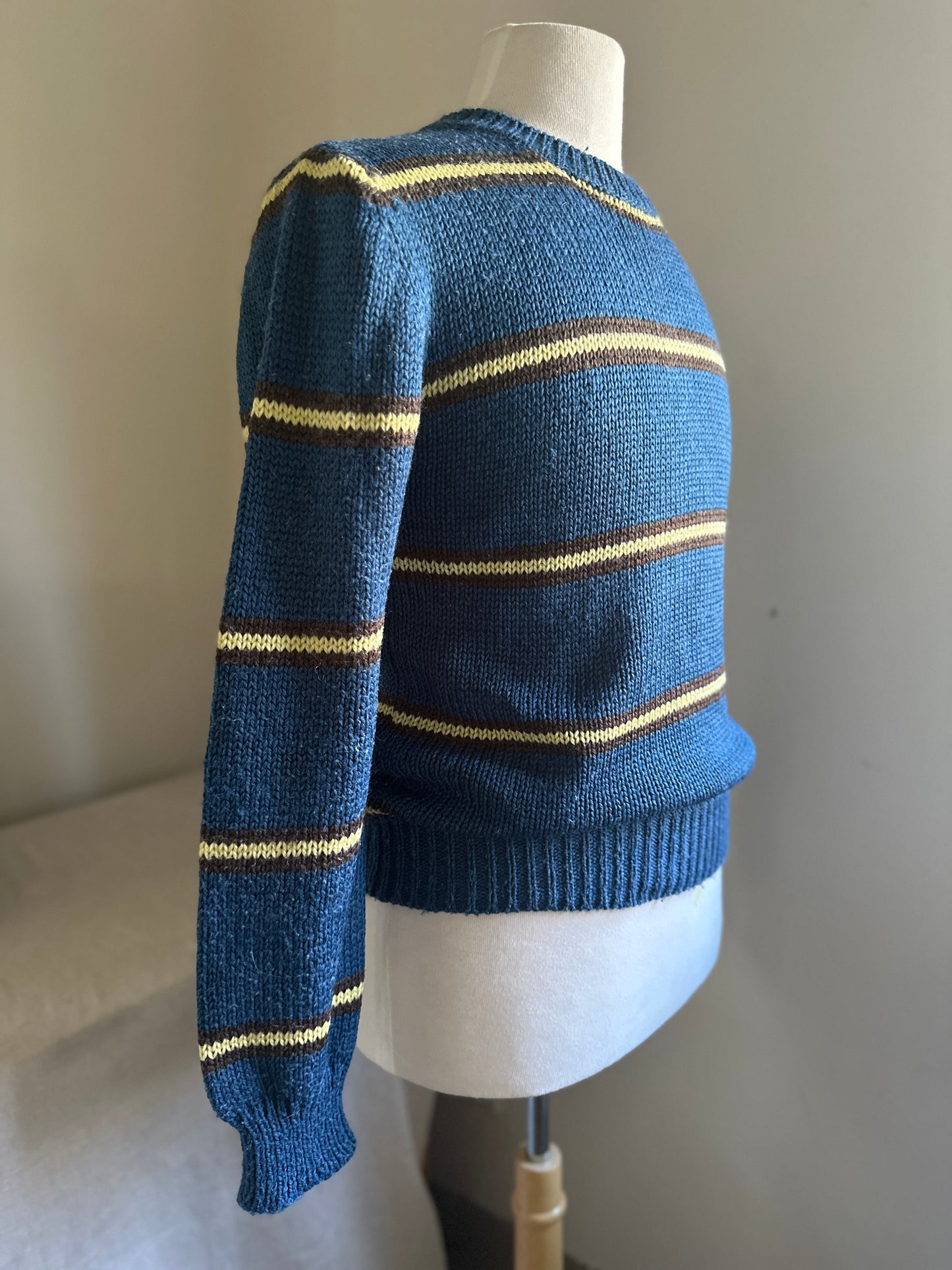 Dayton's Boundary Waters Blue and Yellow Striped Sweater