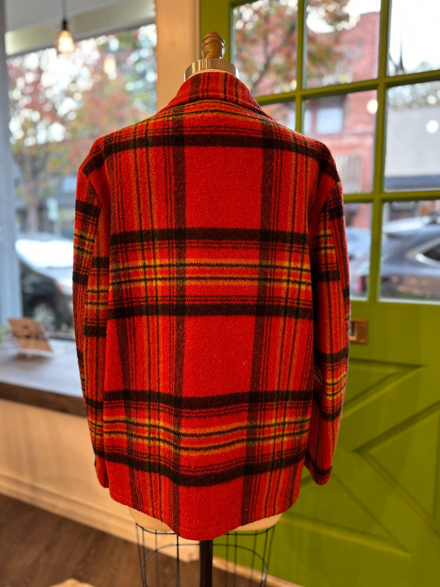 Manhandlers Wool Plaid Button Up Jacket
