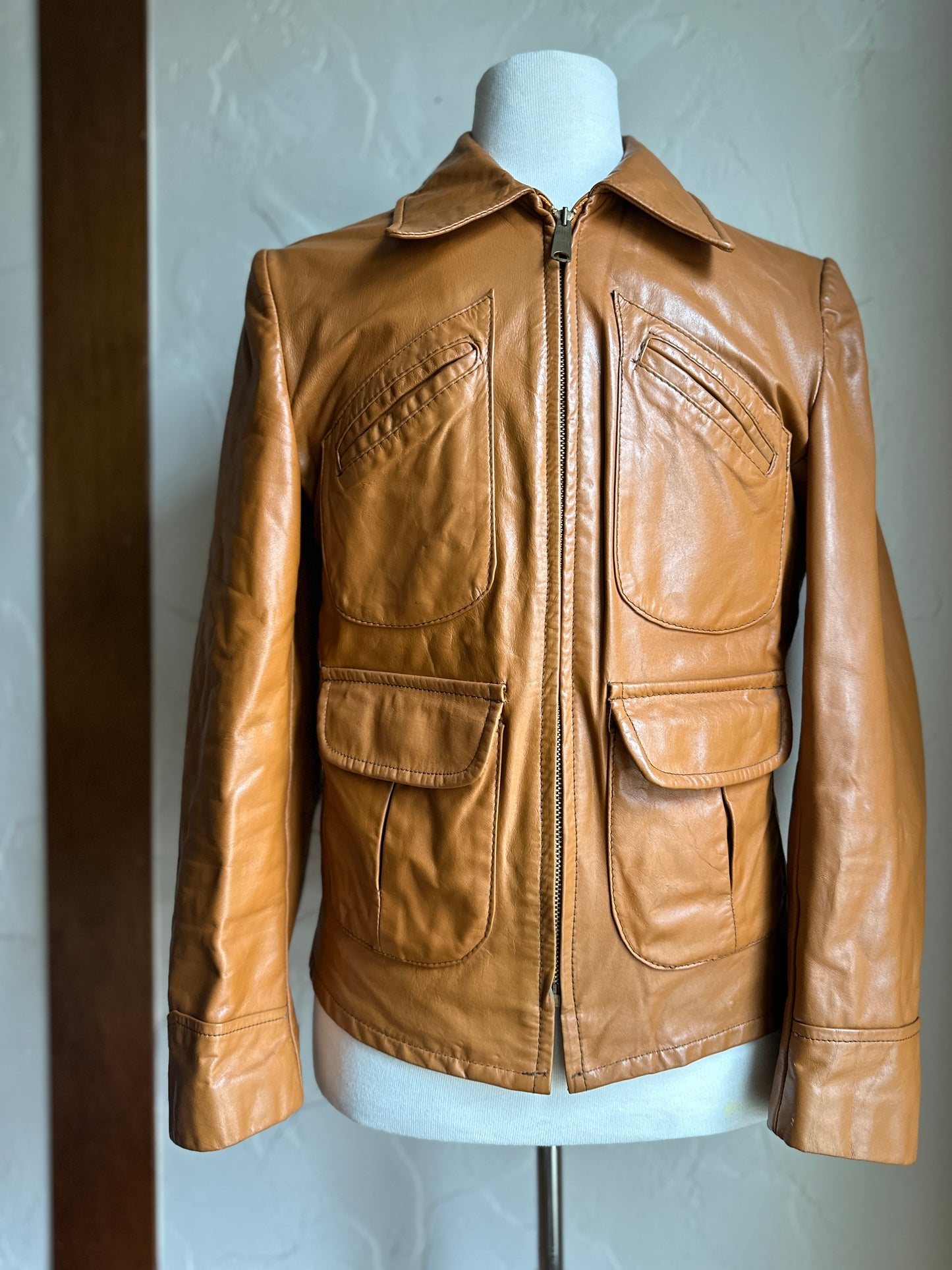 Sears "The Leather Shop" Men's Caramel Brown Leather Jacket