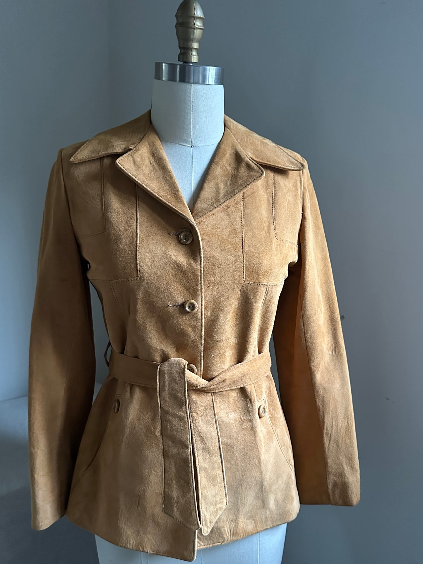 Scully Leatherworks Suede Button Up With Tie belt