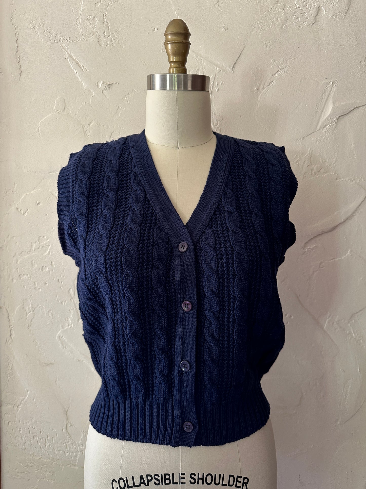 Navy Pendleton Button Up Wool Vest