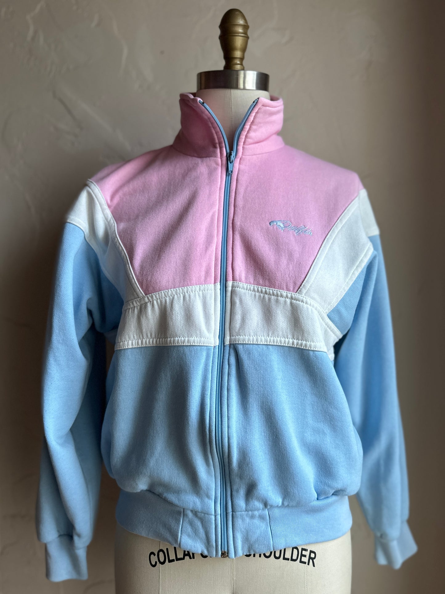 Dolphin Zip Up Baby Pink/Blue Sweatshirt