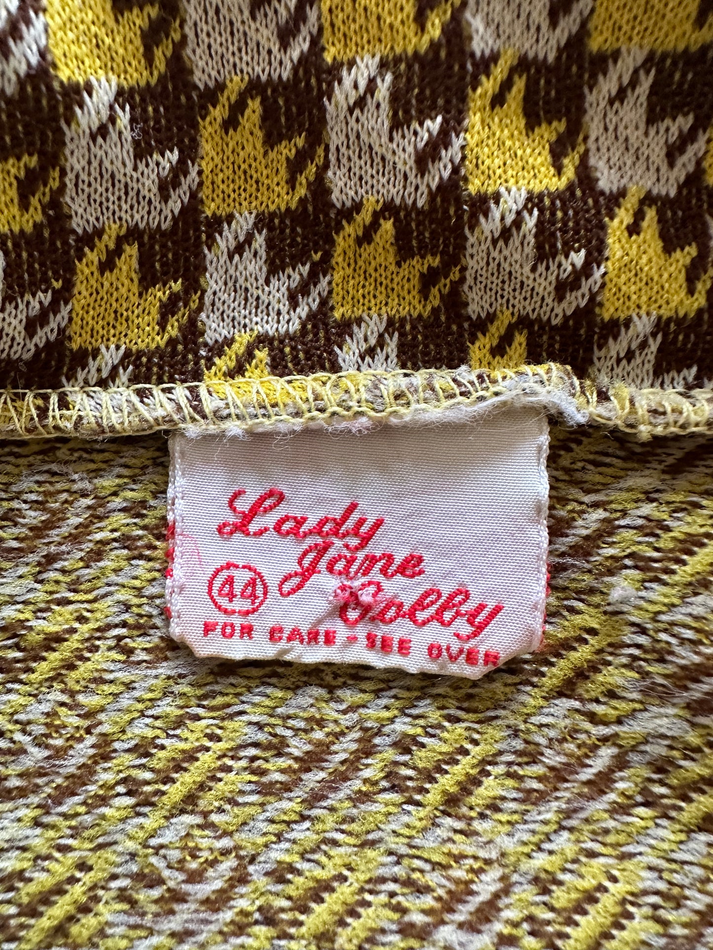 Lady Jane Colby Yellow Houndstooth Blouse