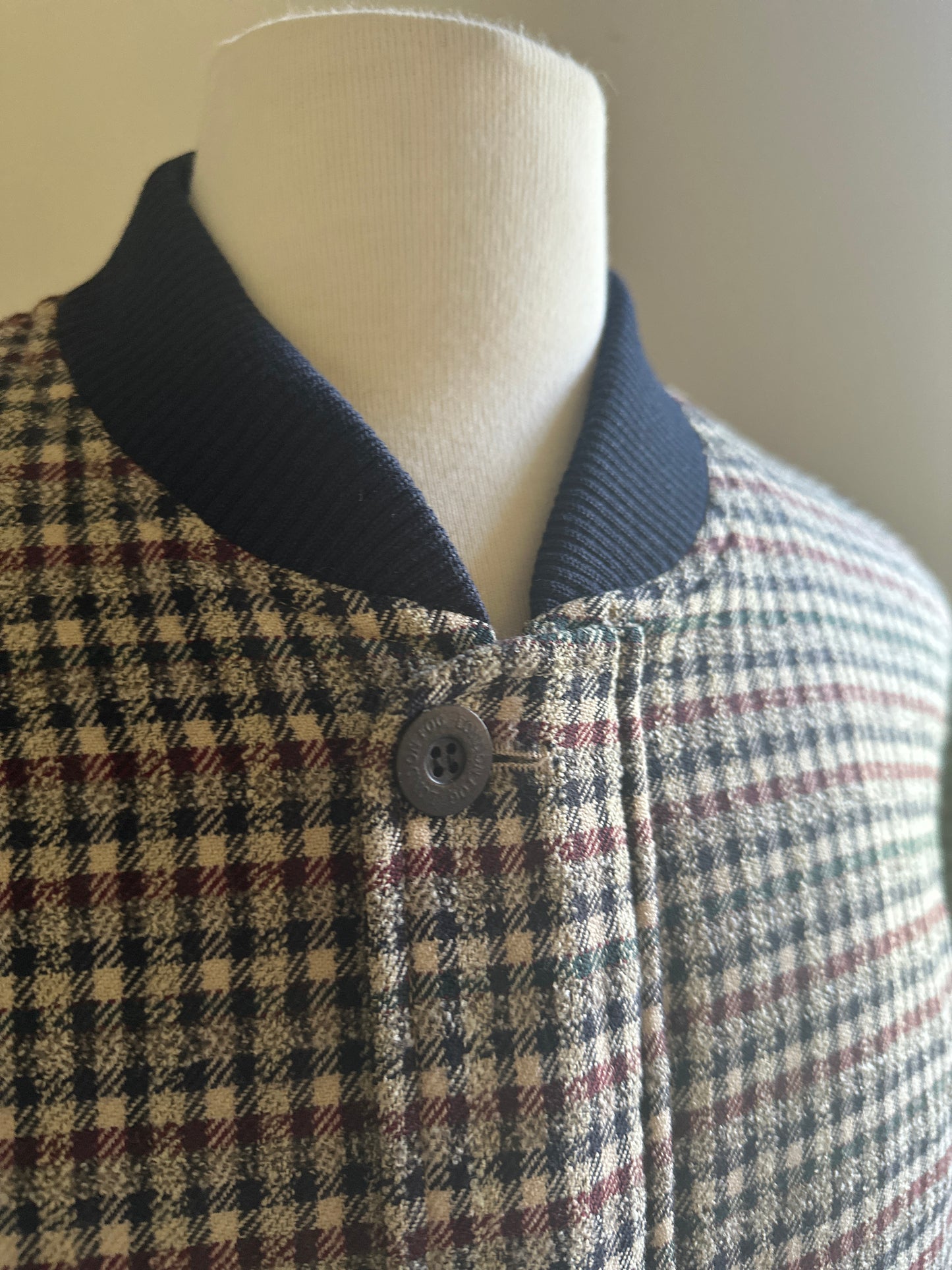 London Fog Plaid Bomber Jacket