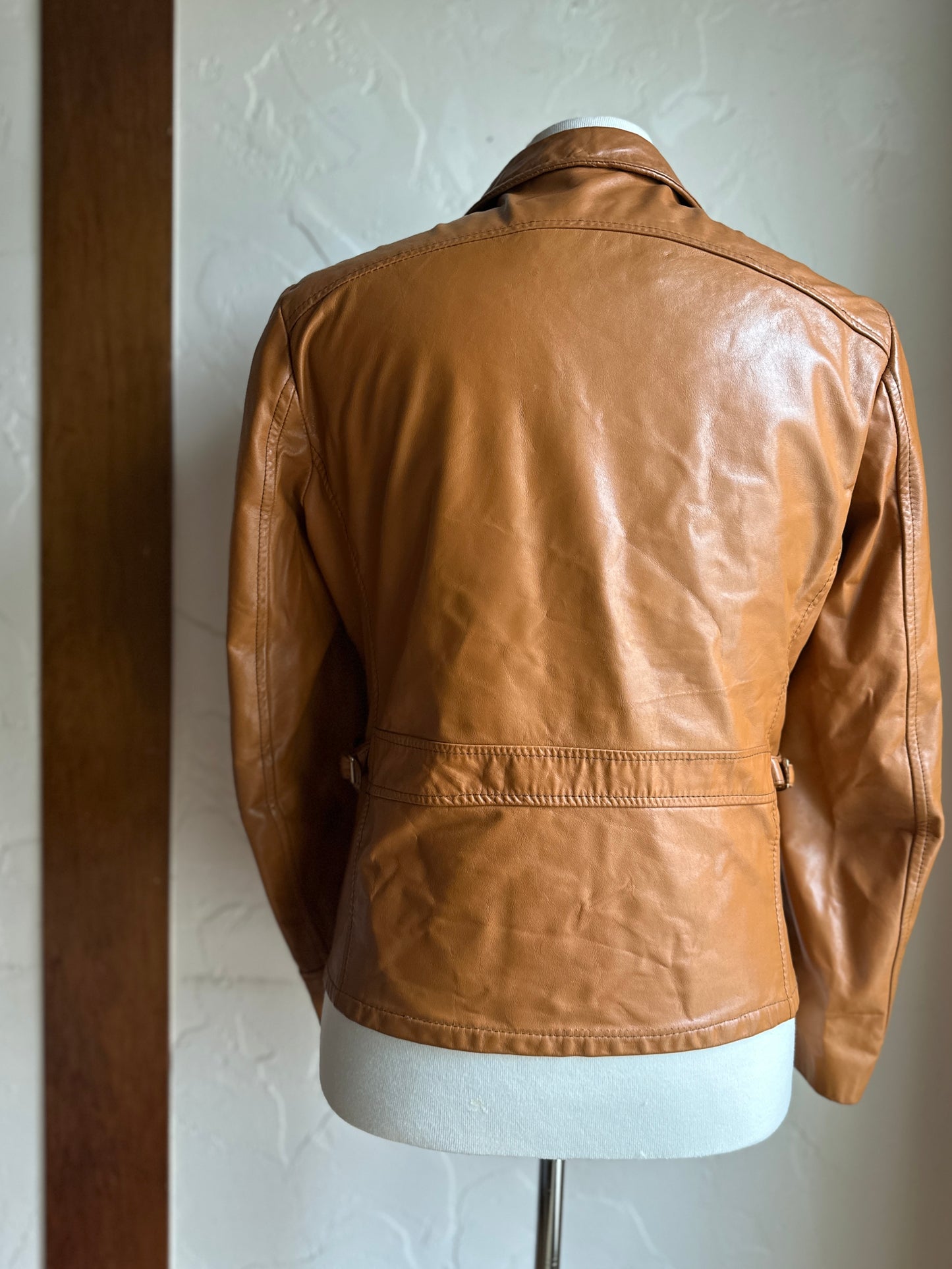 Sears "The Leather Shop" Men's Caramel Brown Leather Jacket
