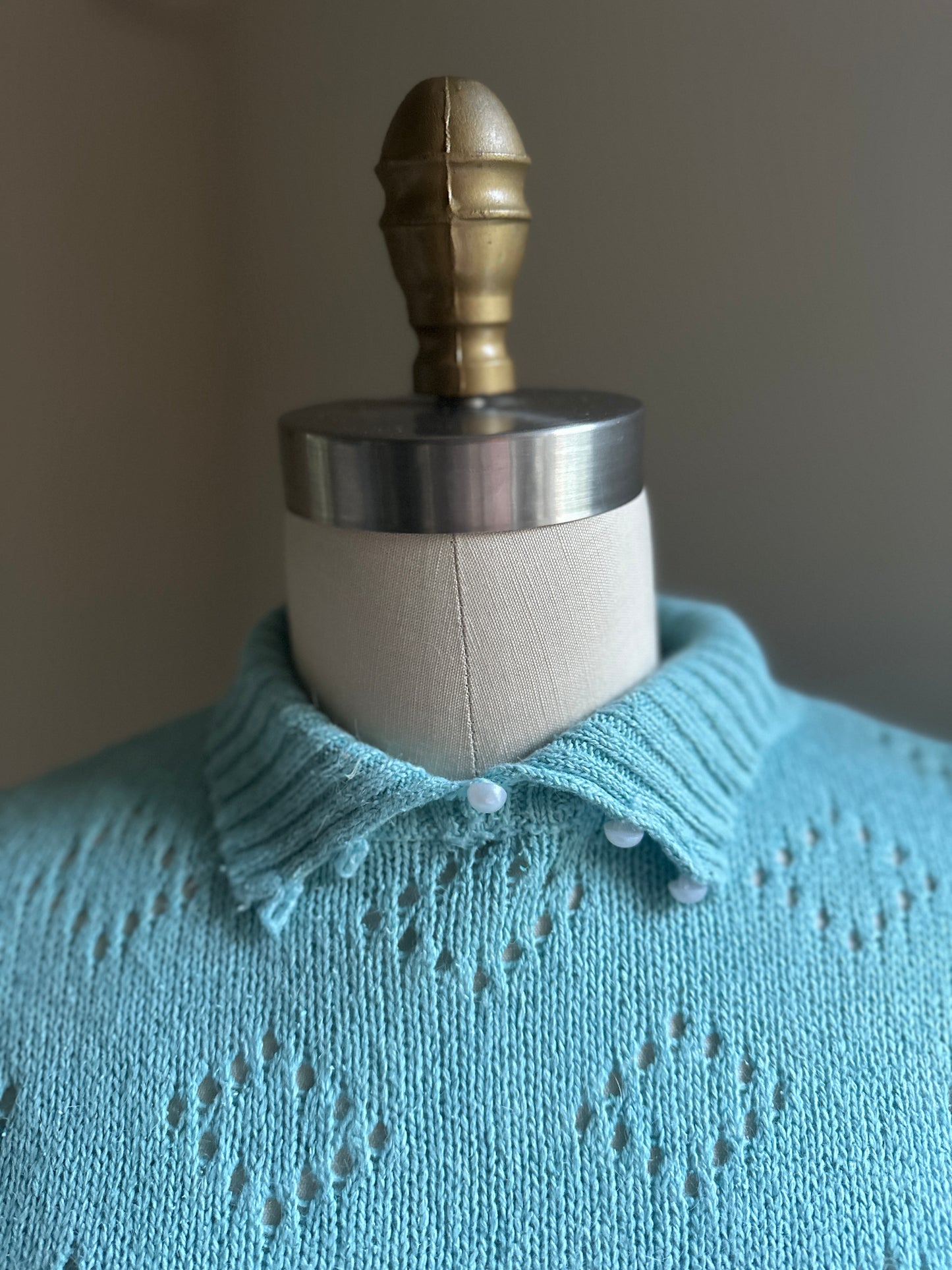 Spinning Tops Turquoise Sleeveless Sweater
