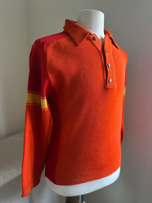 Demetre Orange, Red and Yellow Ski Sweater