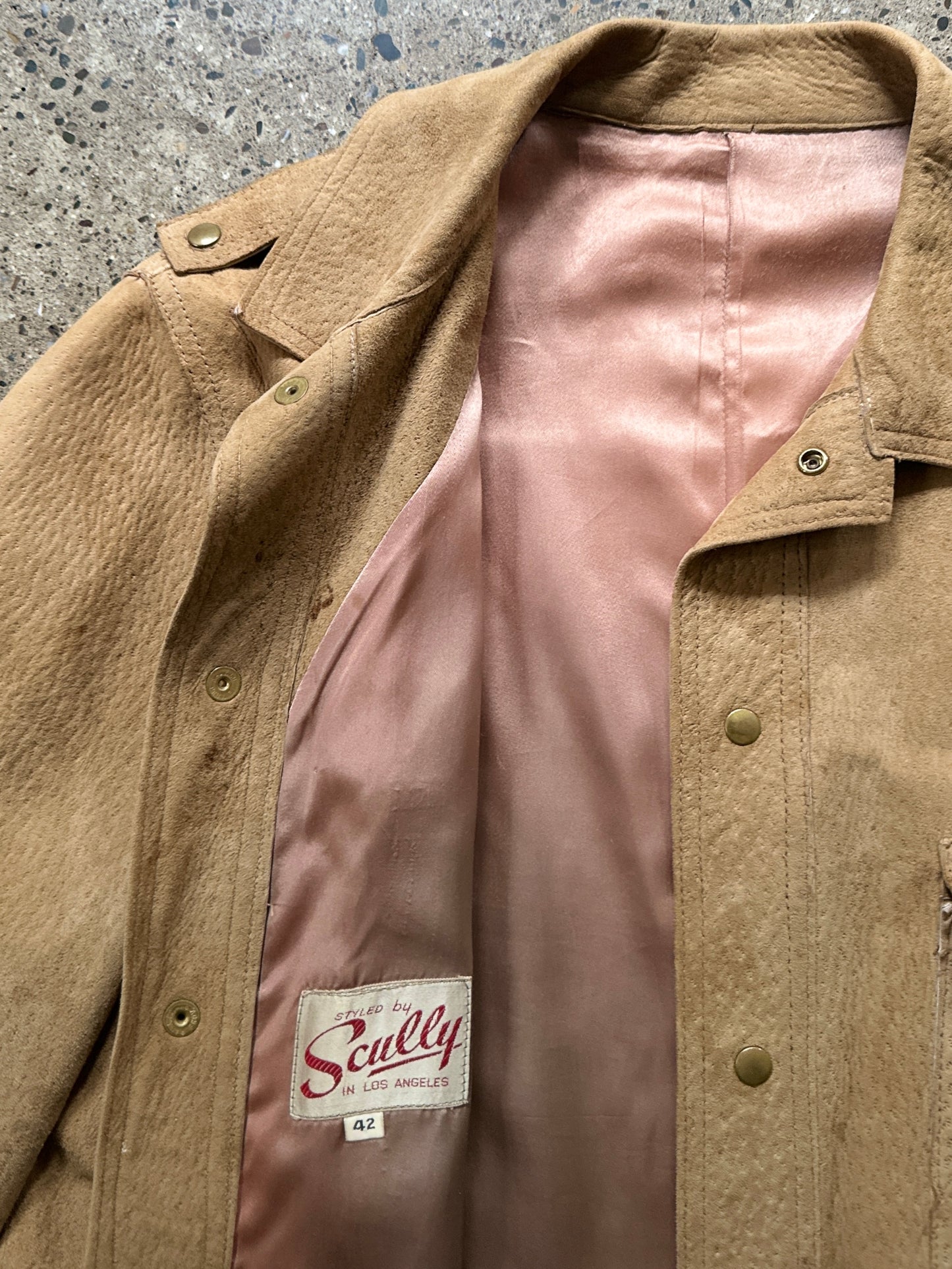 Scully Suede Snap Up Lined Leather Jacket