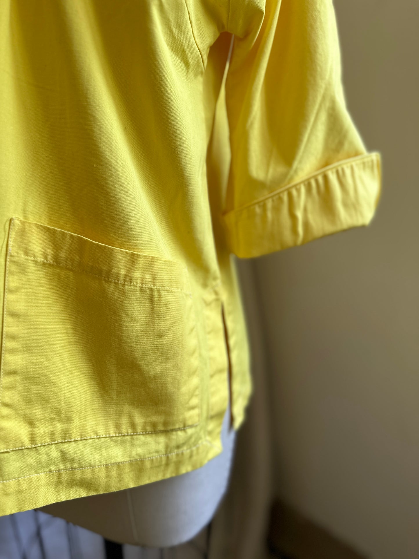 Peacock Brand Yellow Chinese Button Up Jacket