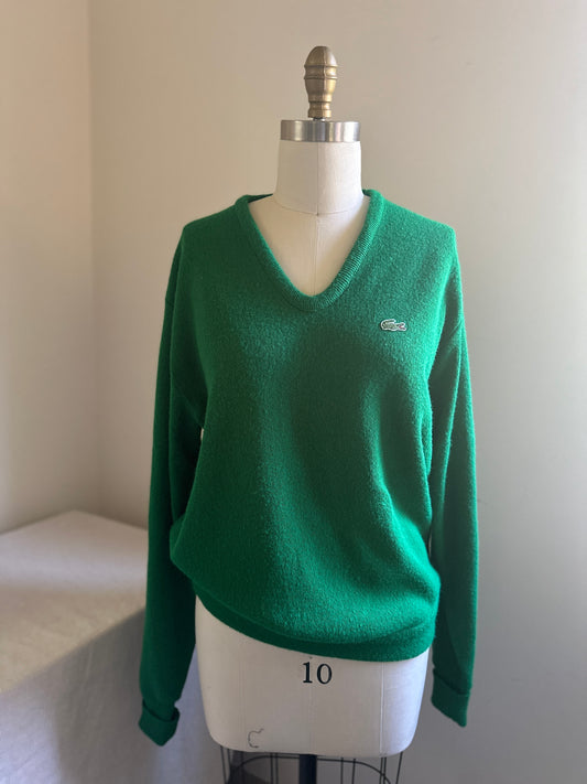 Izod Lacoste Apple Green V-Neck Sweater