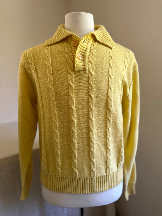 1166 Collection Yellow Collared Sweater