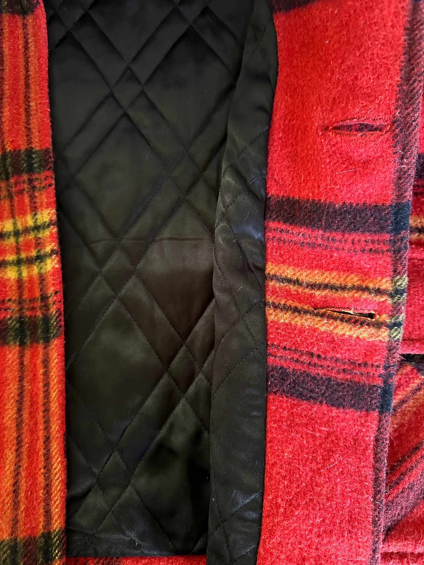 Manhandlers Wool Plaid Button Up Jacket