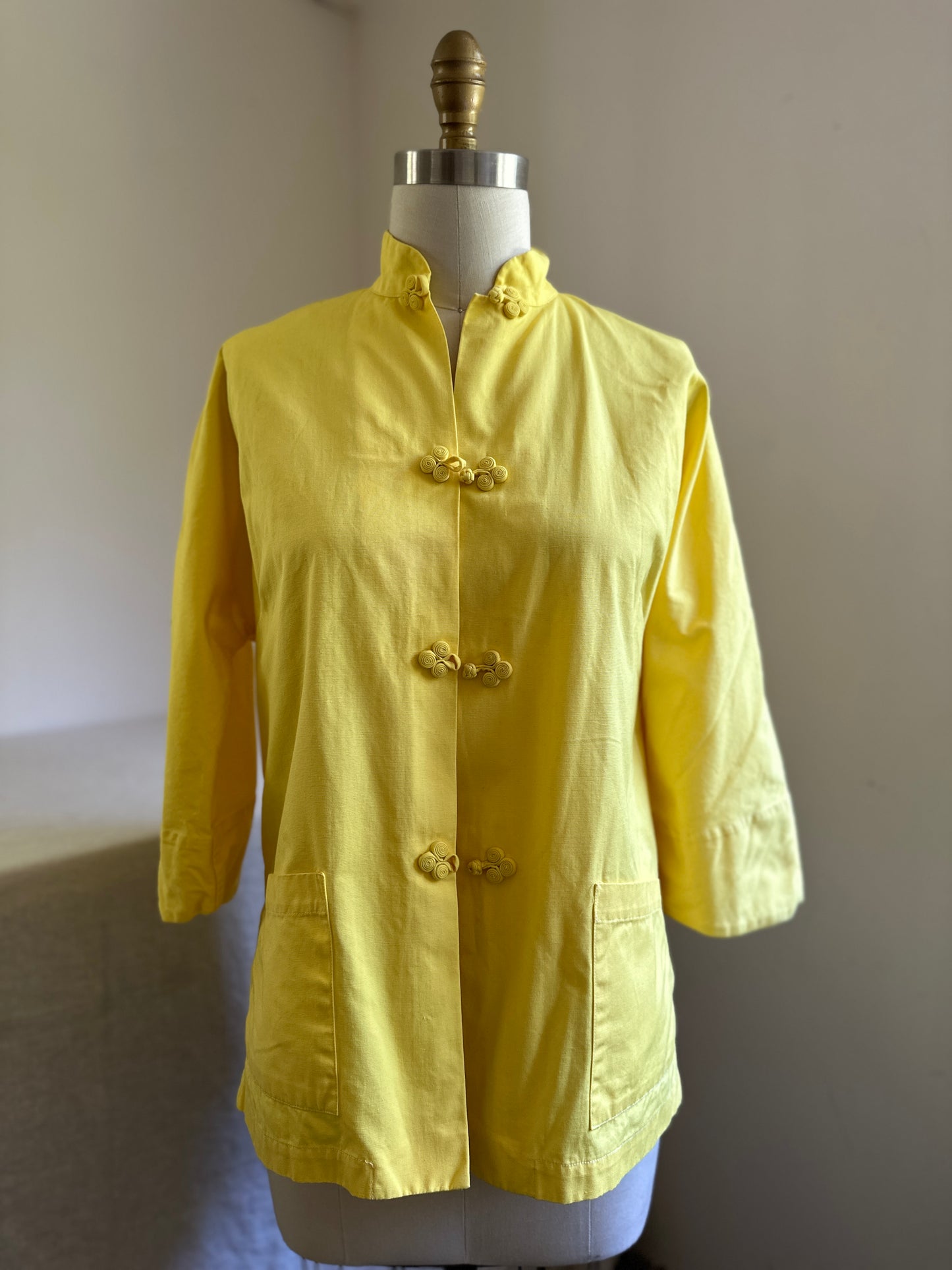 Peacock Brand Yellow Chinese Button Up Jacket