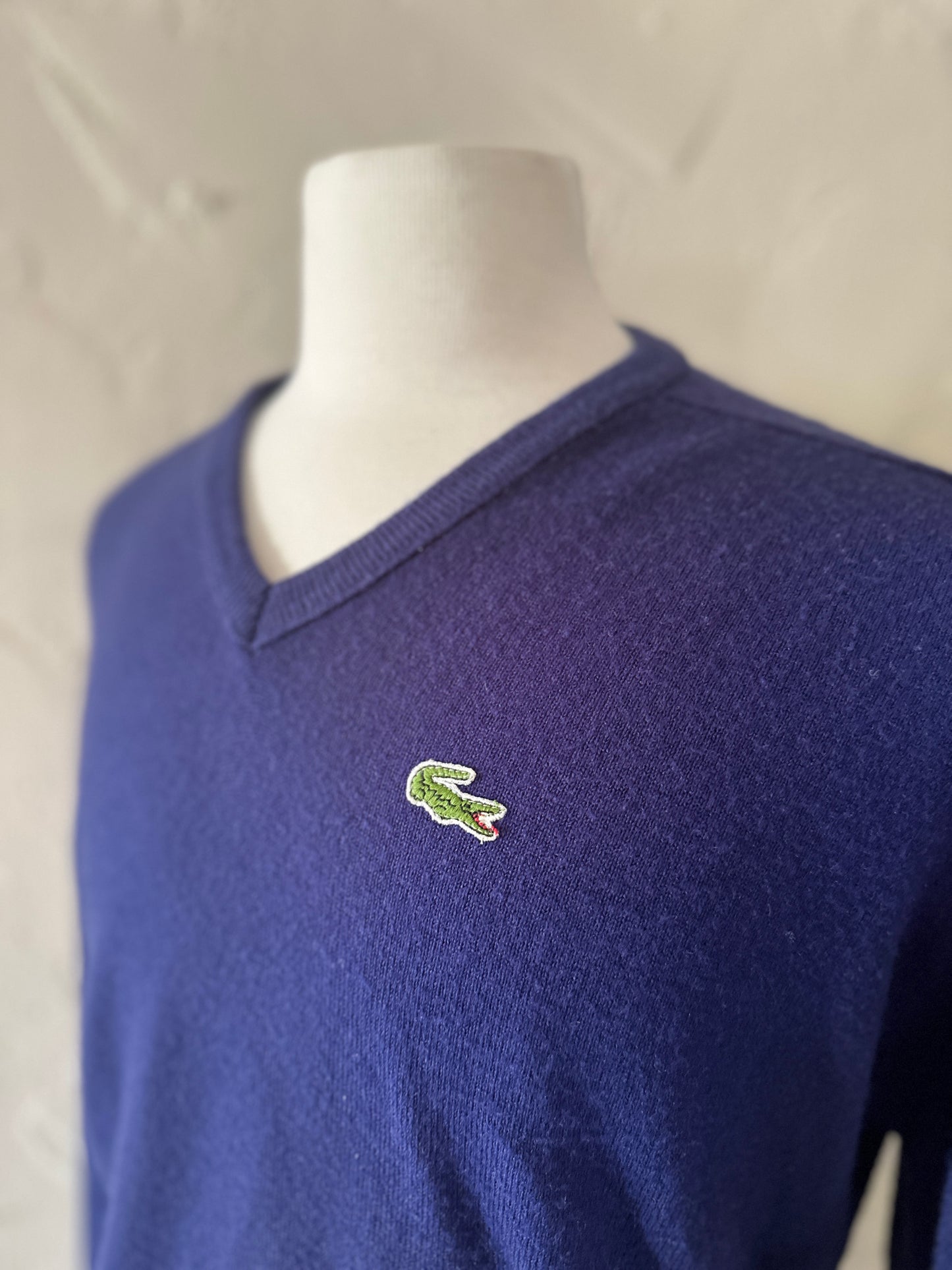 Navy Izod Lacoste V-Neck Sweater
