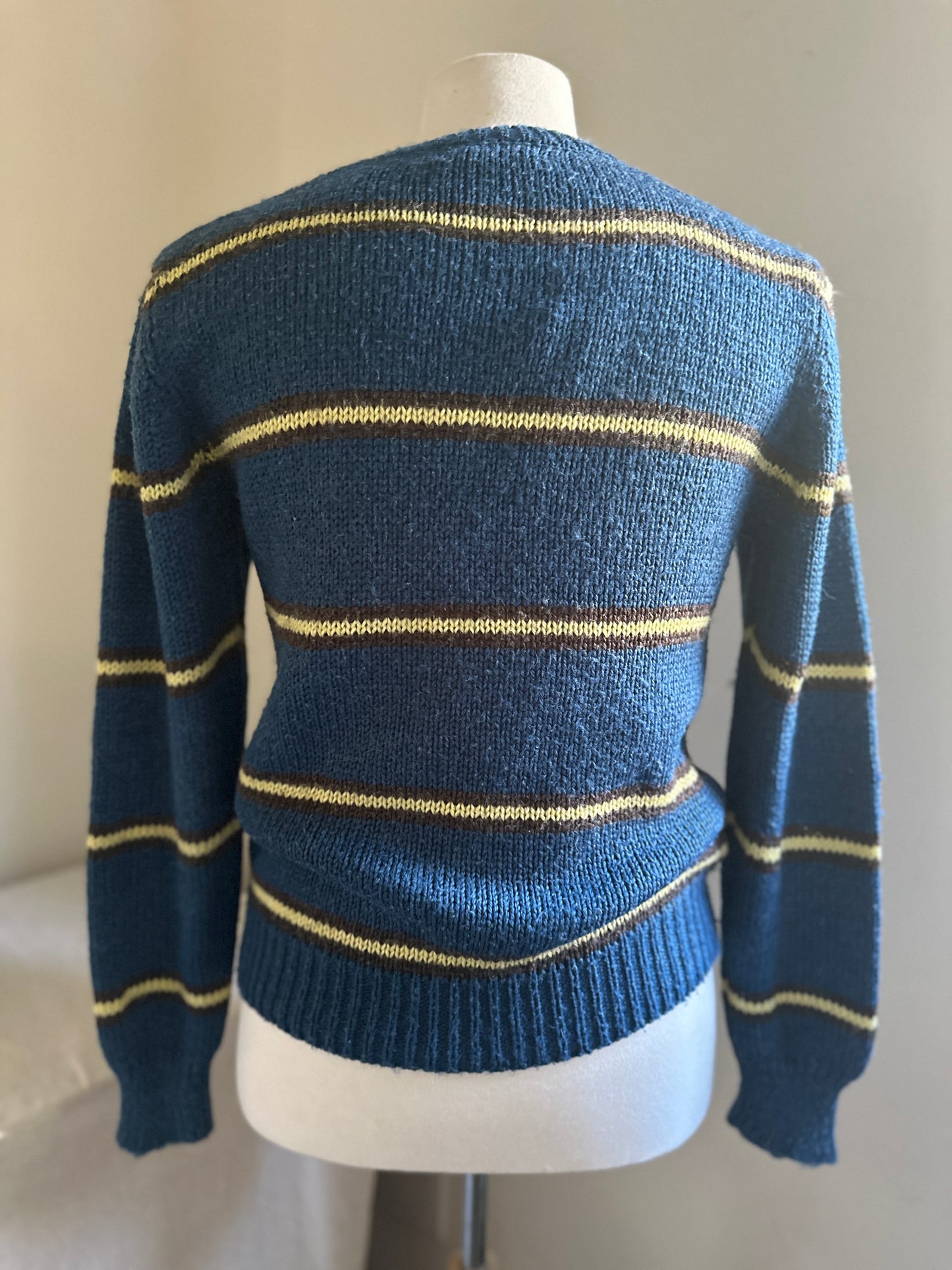Dayton's Boundary Waters Blue and Yellow Striped Sweater