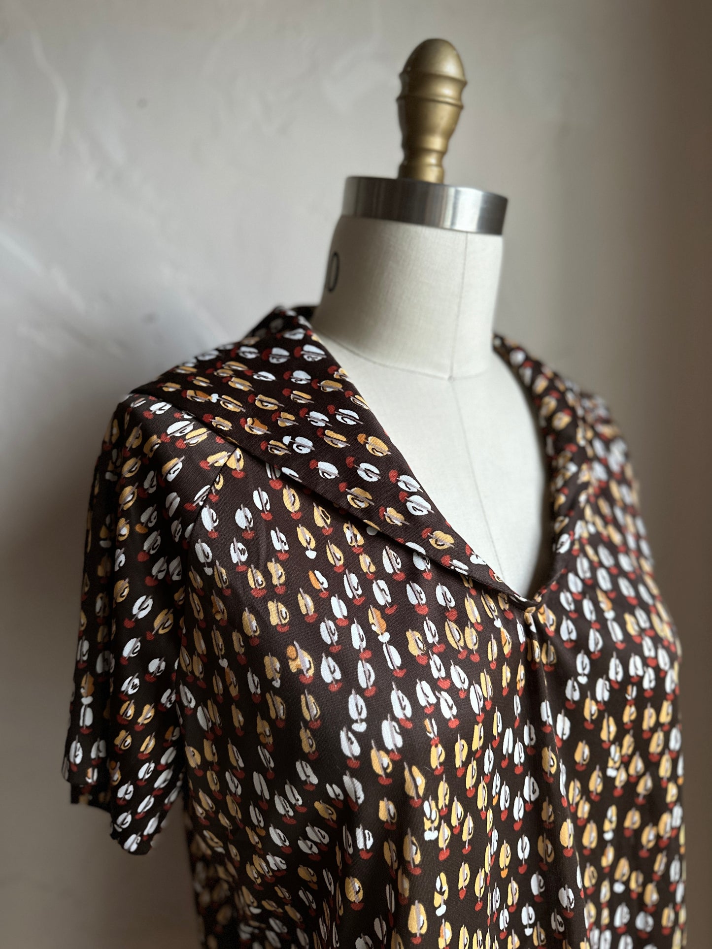 Rejoice! Chocolate Brown Wide Collared Leisure Shirt