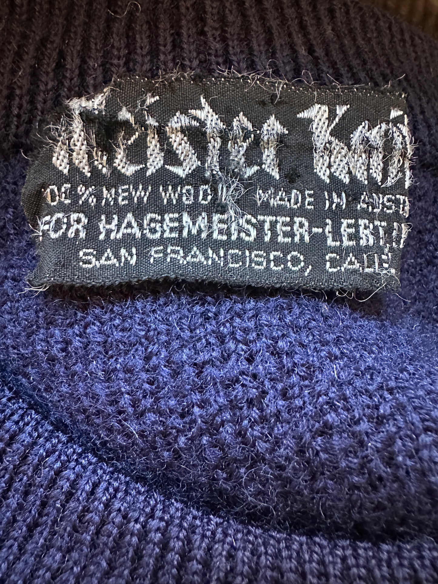 Meister Knit Navy Blue and Red Ski Sweater