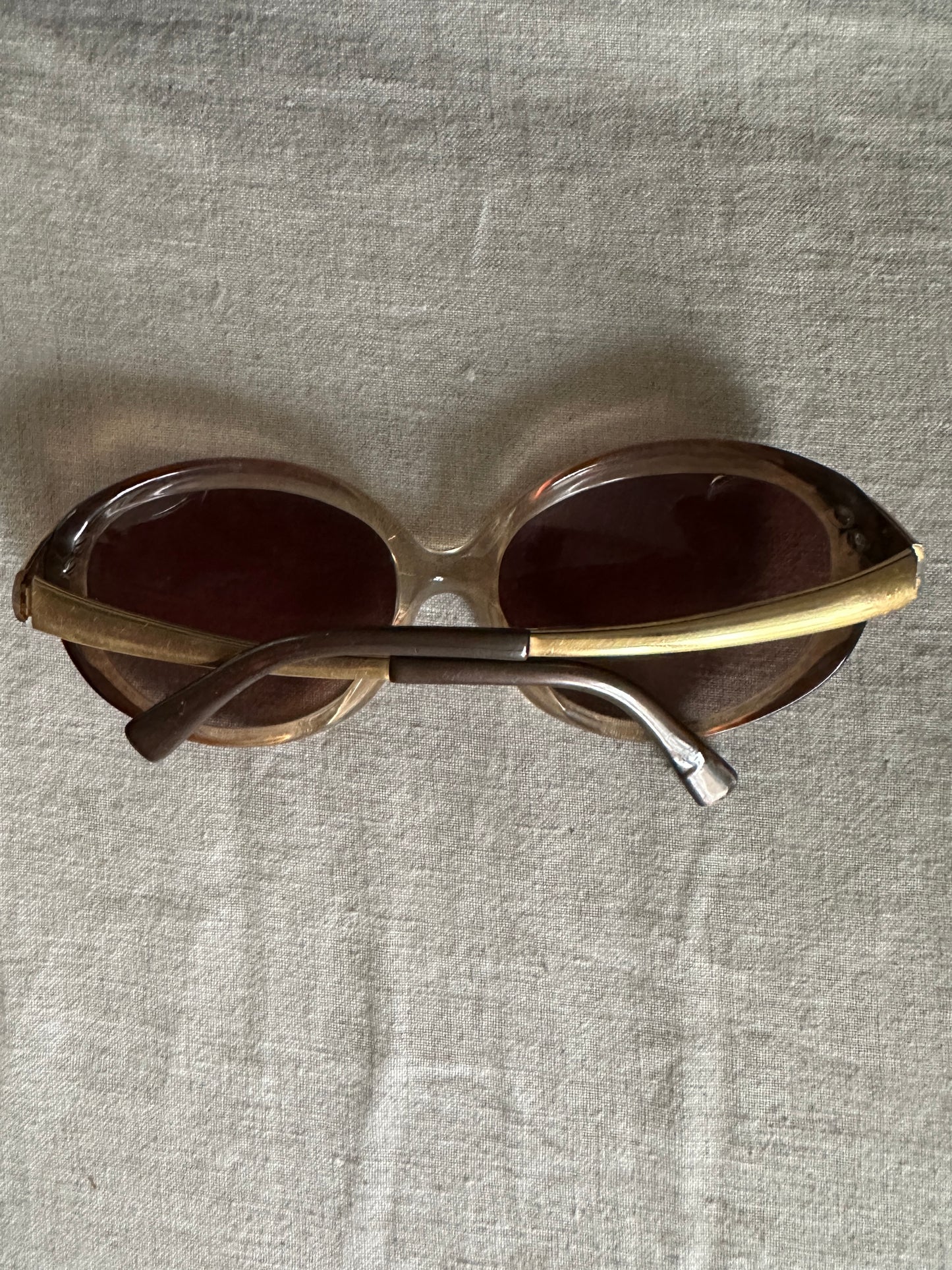 Vintage Gold and Brown Sunglasses