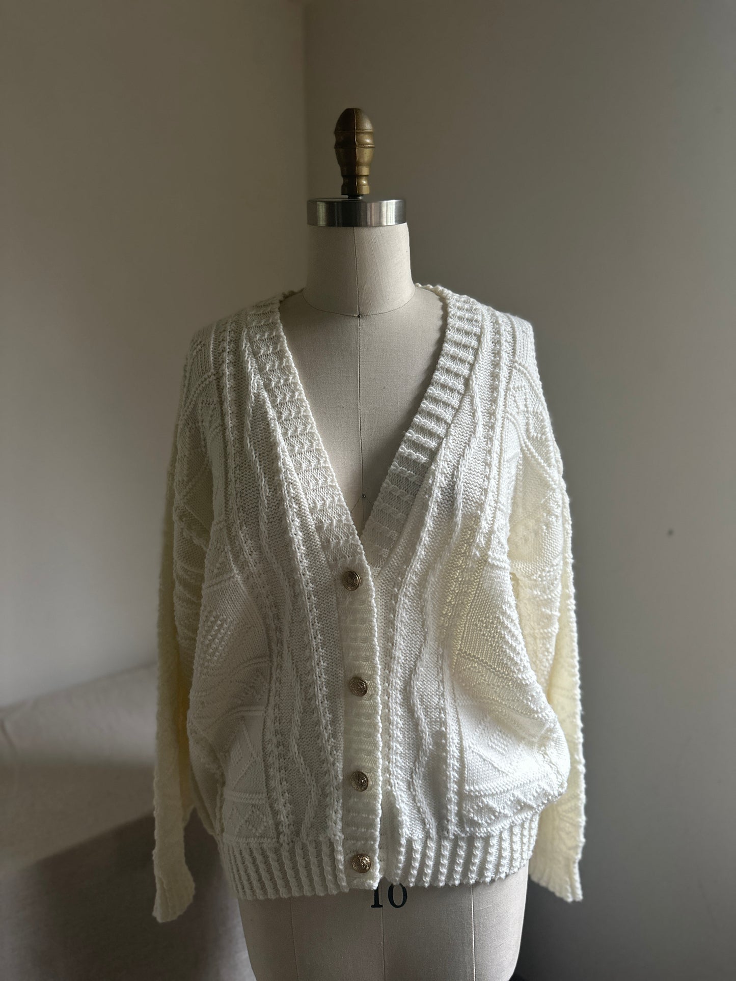 Cuddle Knit Cream Button Up Cardigan Sweater